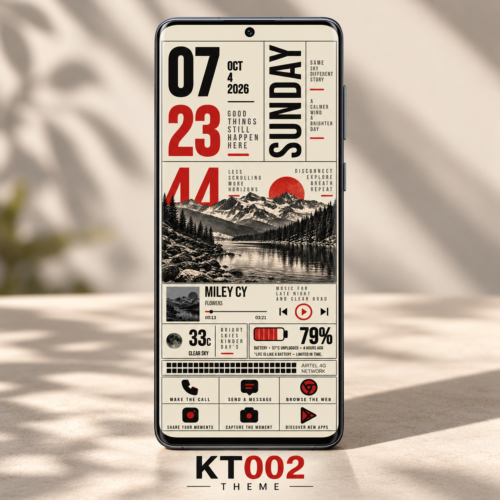 KT002 Retro Editorial KLWP Theme for Android