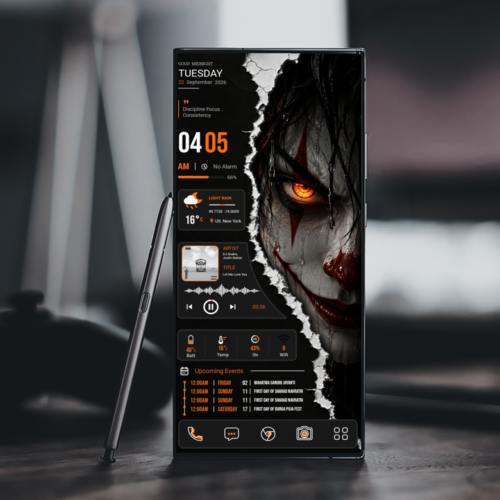 KT001 Dark KLWP Theme for Android